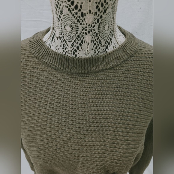 Aritzia Wilfred Free Fits Sz XS/S Lolan Green Merino Wool Knit crop sweater - Picture 10 of 10